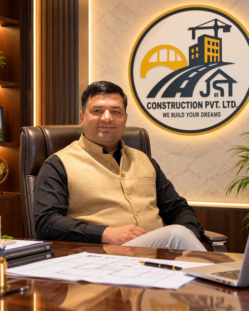 Krishan Tomer, Director, JST Construction Private Limited, at his office